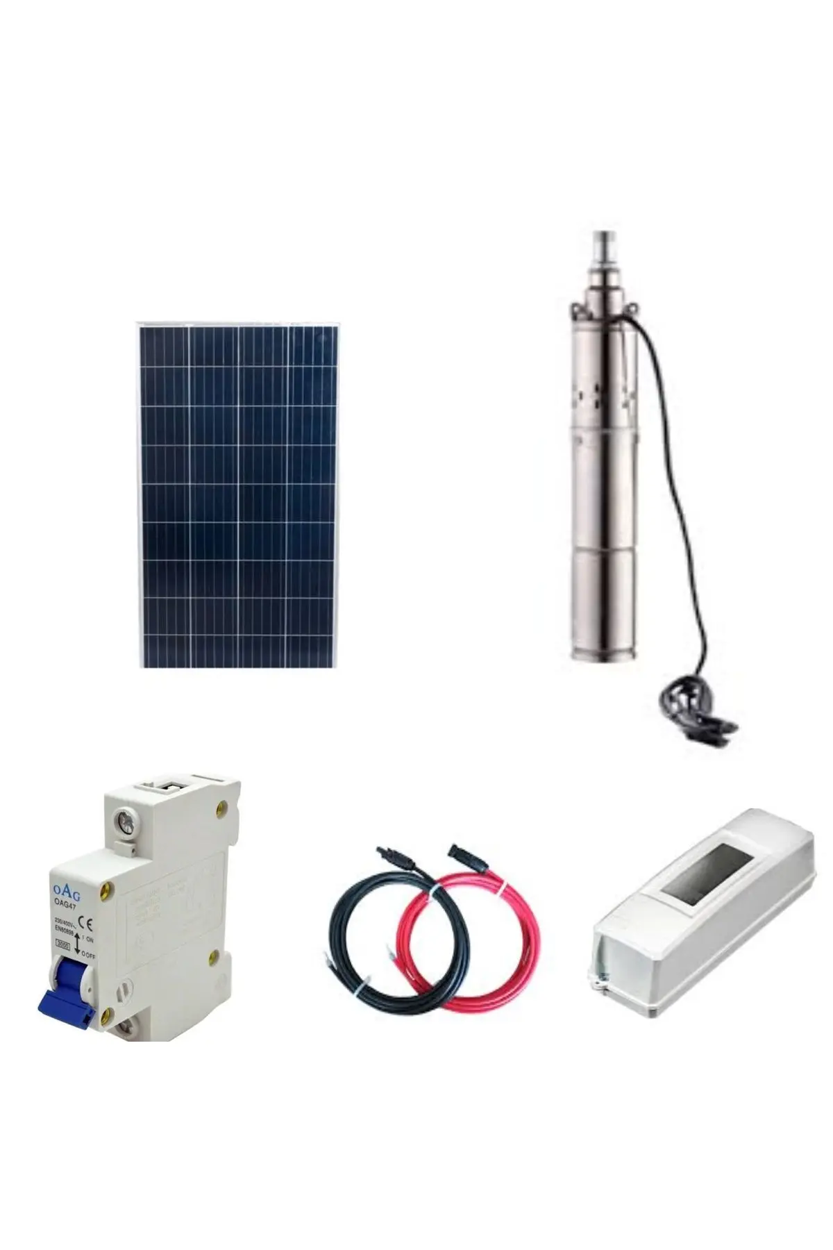 170 Watt Güneş Enerjili Dc Dalgıç Pompa Set 12 Volt Solar Sulama Paket Sistemi