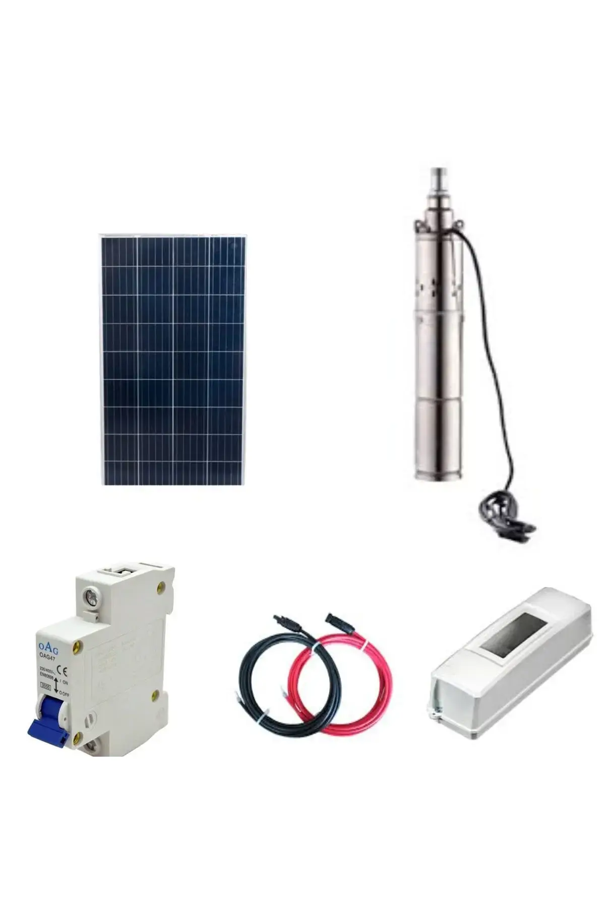 170 Watt Güneş Enerjili Dc Dalgıç Pompa Set 12 Volt Solar Sulama Paket Sistemi