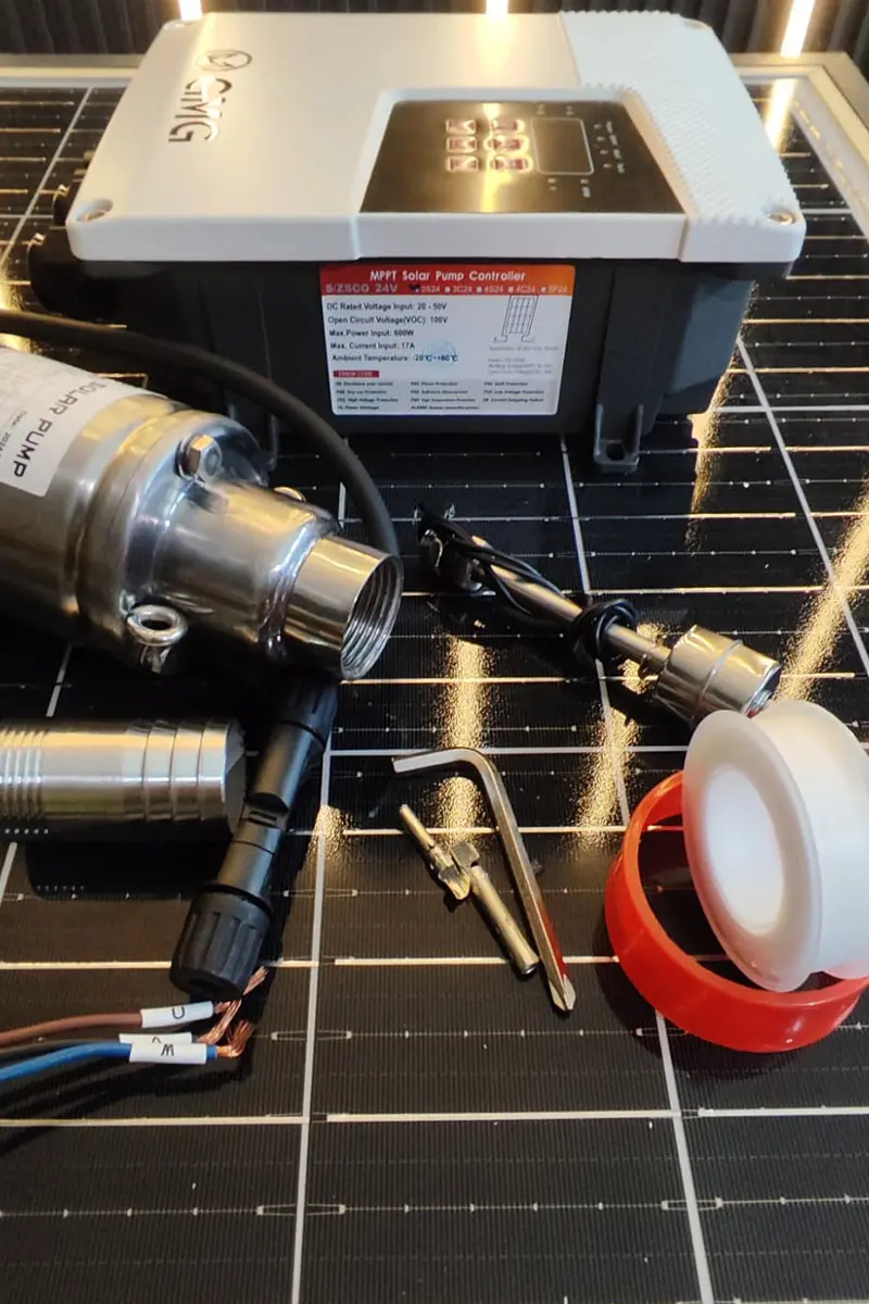 24 Volt 370 Watt Maks 65 Metre 2 Ton Serisi 3 Inch Helezonlu Sürücülü Su Bittiğinde Otomatik Durma Özelliğine Sahip Dc Dalgıç Pompa-detail