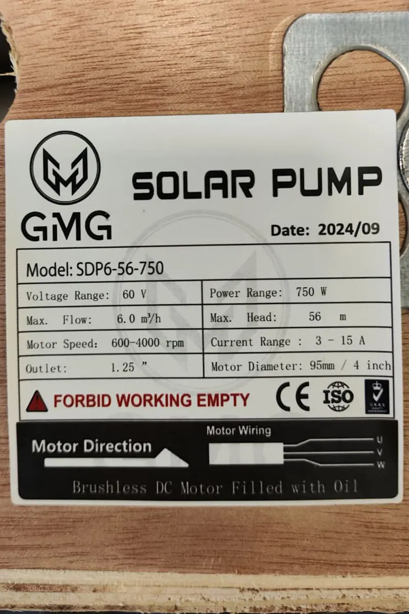 60 Volt 750 Watt Maks 56 Metre 6 Ton Serisi 4 Inch Fanlı Ve Sürücülü Su Bittiğinde Durma Özelliğine Sahip Dc Dalgıç Pompa-detail