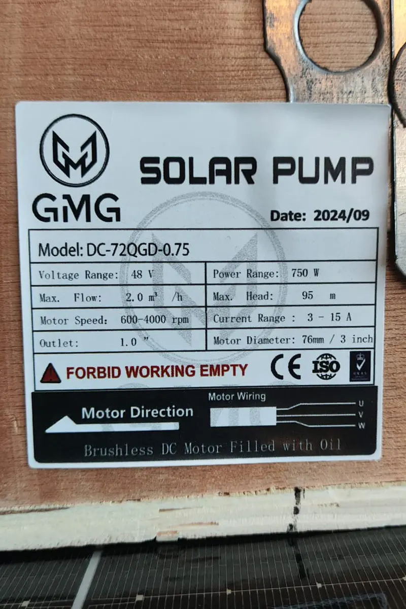 72 Volt 950 Watt Maks 145 Metre 2 Ton Serisi 3 Inch Helezonlu Sürücülü Su Bittiğinde Otomatik Durma Özelliğine Sahip Dc Dalgıç Pompa-detail