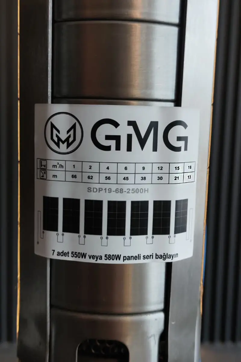 80 - 400 Volt 2500 Watt Maks 68 Metre 19 Ton Serisi 4 Inch Çelik Fanlı Çelik Gövde Sürücülü Ve Şebeke Ile Tam Hibrit Çalışabilen Su Bittiğinde Otomatik Durma Özeliğine Sahip Şamandıralı Dalgıç Pompa-detail