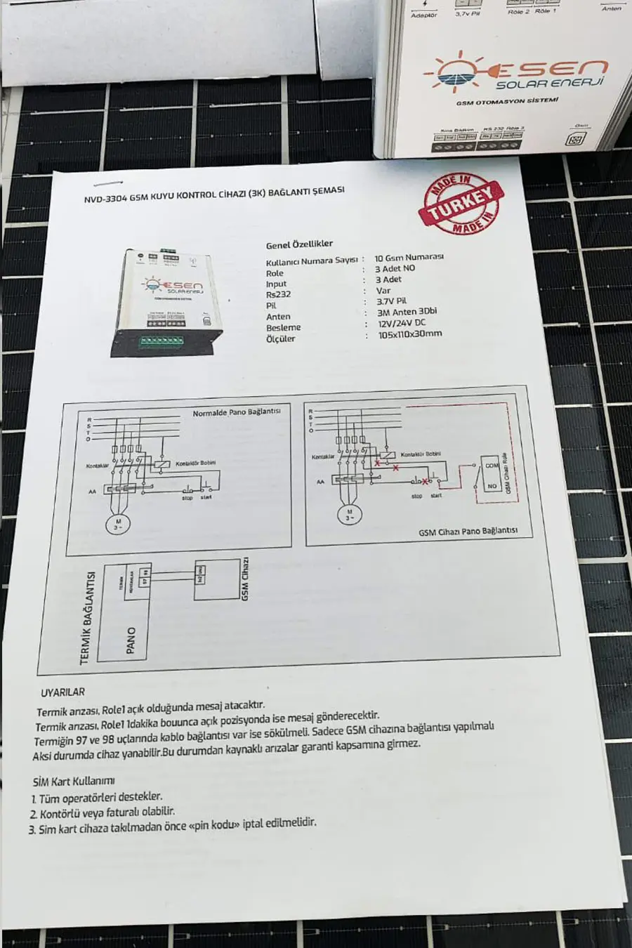 Nvd-3304 Gsm Kuyu Kontrol Cihazı (3 Röleli)-detail