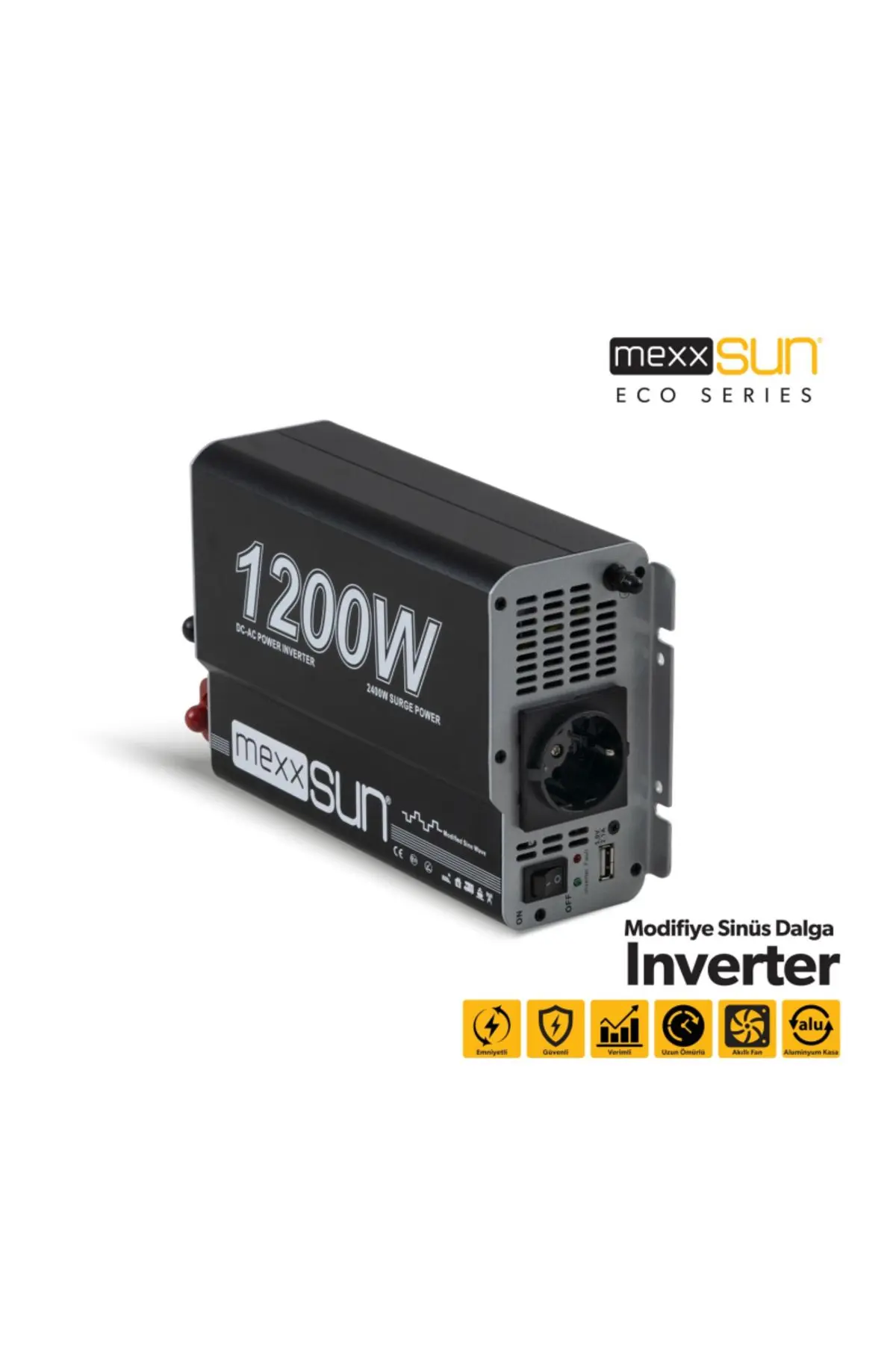 MEXXSUN Modifiye Sinüs 12v 1200w Inverter Invertör MX-NV01212MD3