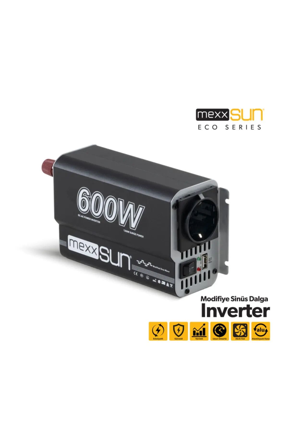 MEXXSUN Modifiye Sinüs 12v 600w Inverter Invertör MX-NV60012MD3