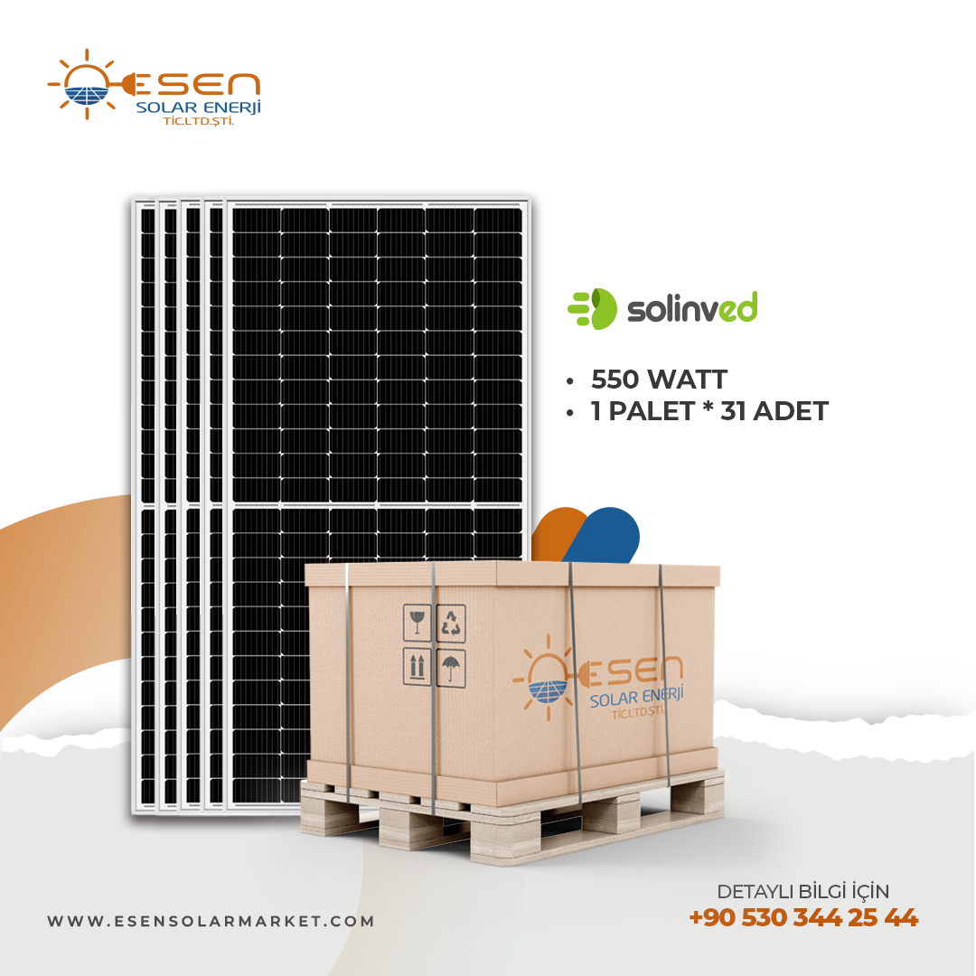 Solinved 550w Monokristal 1 Palet - (31 Adet)