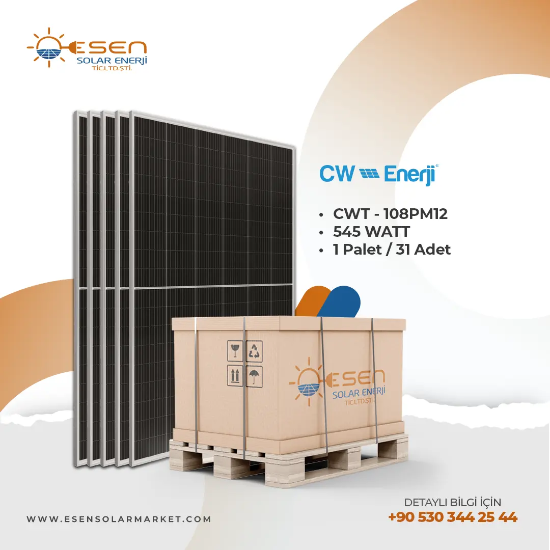 CW Enerji 545 W Watt Half-cut Monokristal 144pm M10 Hc-mb Güneş Paneli