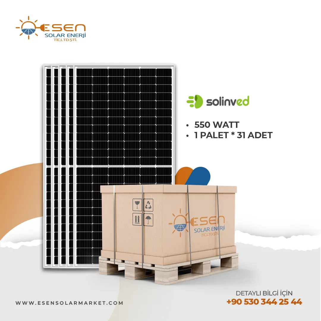 Solinved A- 550w Monokristal 1 Palet - (31 Adet) 